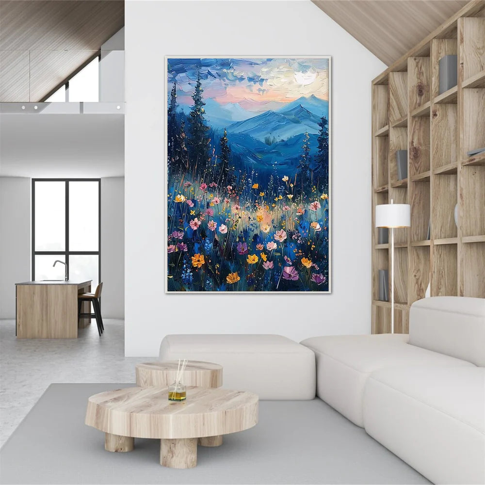 Colorful Abstract Flower And Tree Canvas Art #MF014