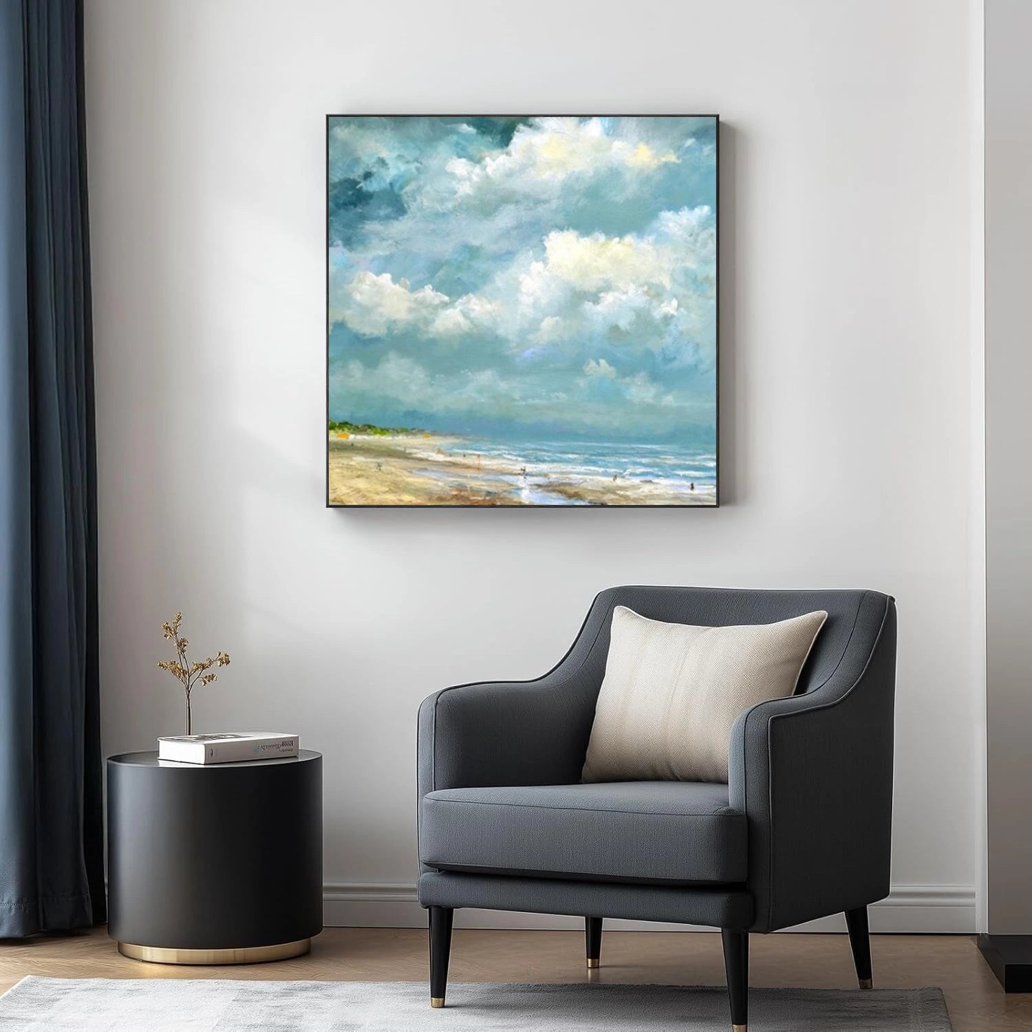Abstract Ocean And Sky Canvas Art #OC145