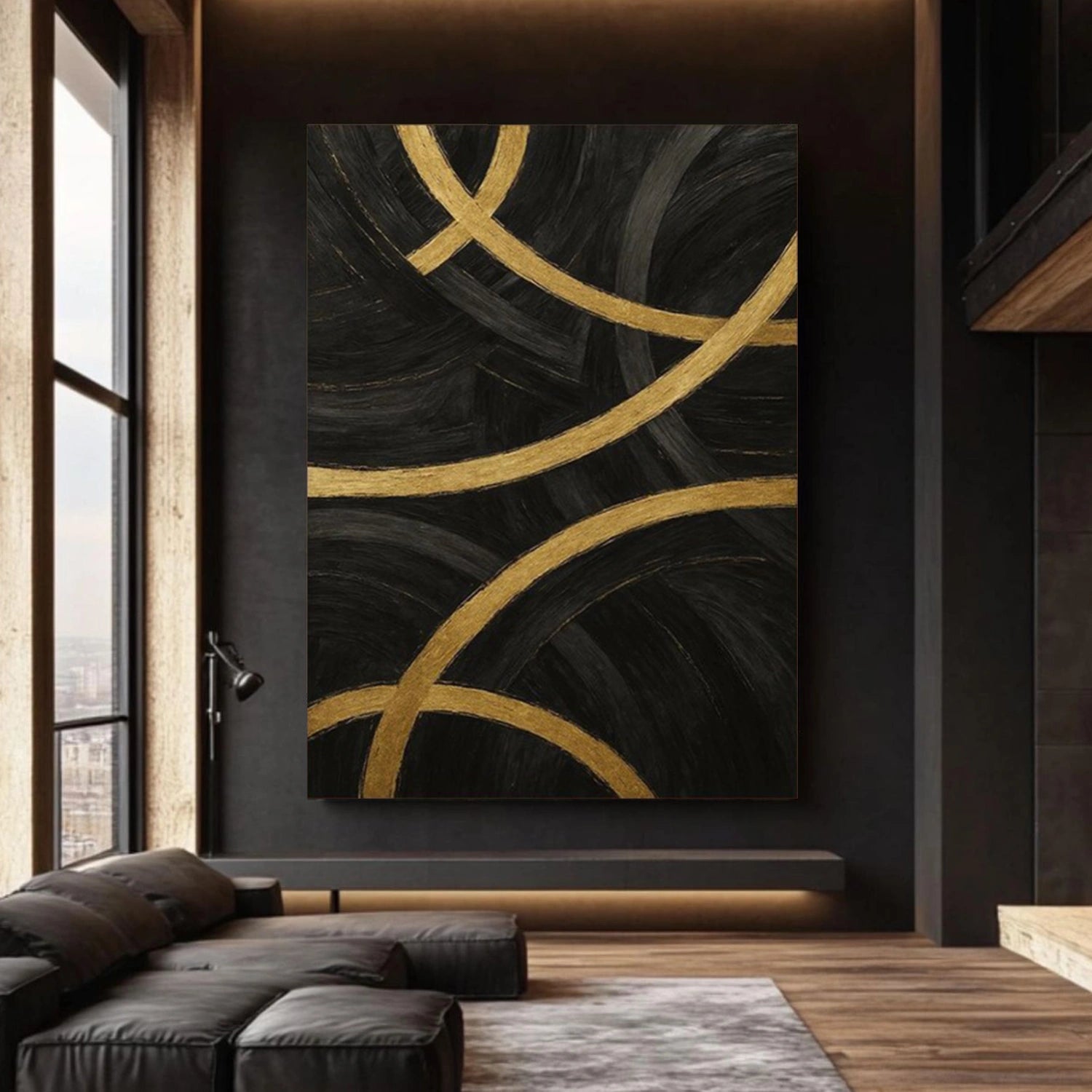 Black Minimalist Canvas Art #WZ123