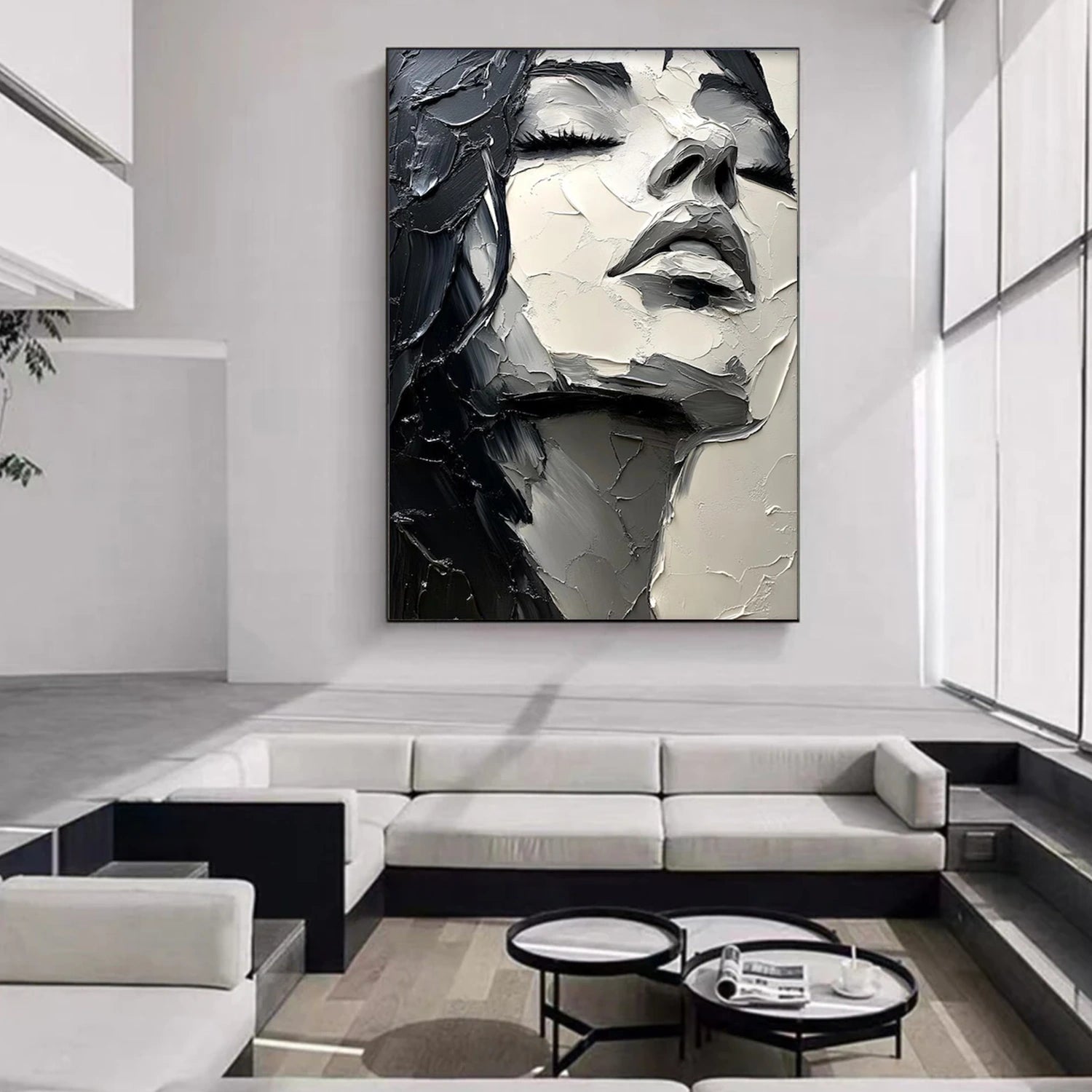 Abstract Portrait Textured Wall Art # LA050