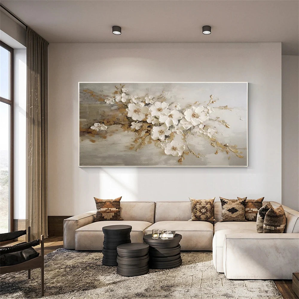 Abstract Flower And Tree Textured Canvas Art #MF035