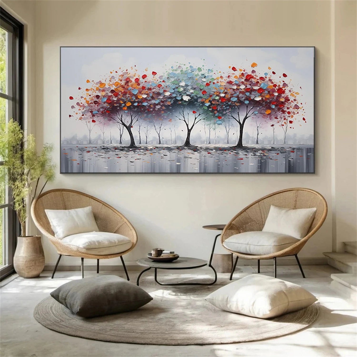 Abstract Flower And Tree Canvas Art #MF132