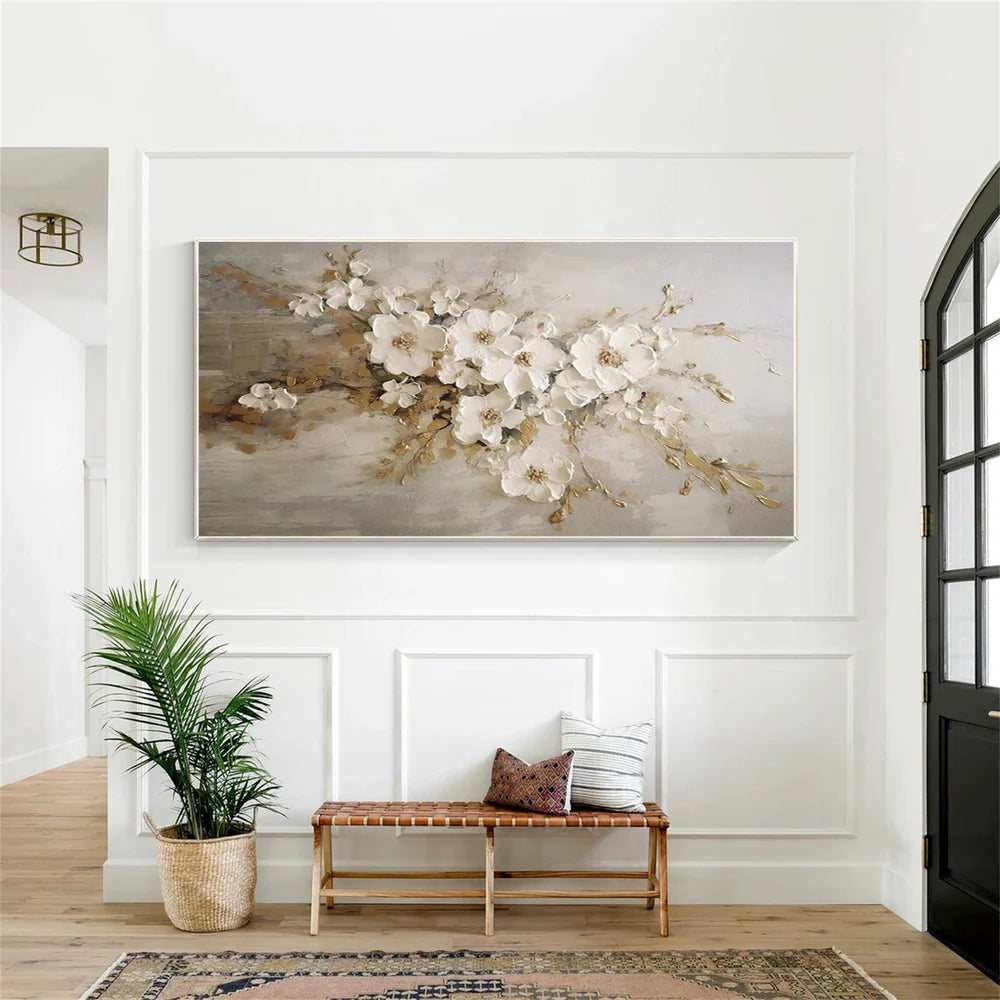 Abstract Flower And Tree Textured Canvas Art #MF035