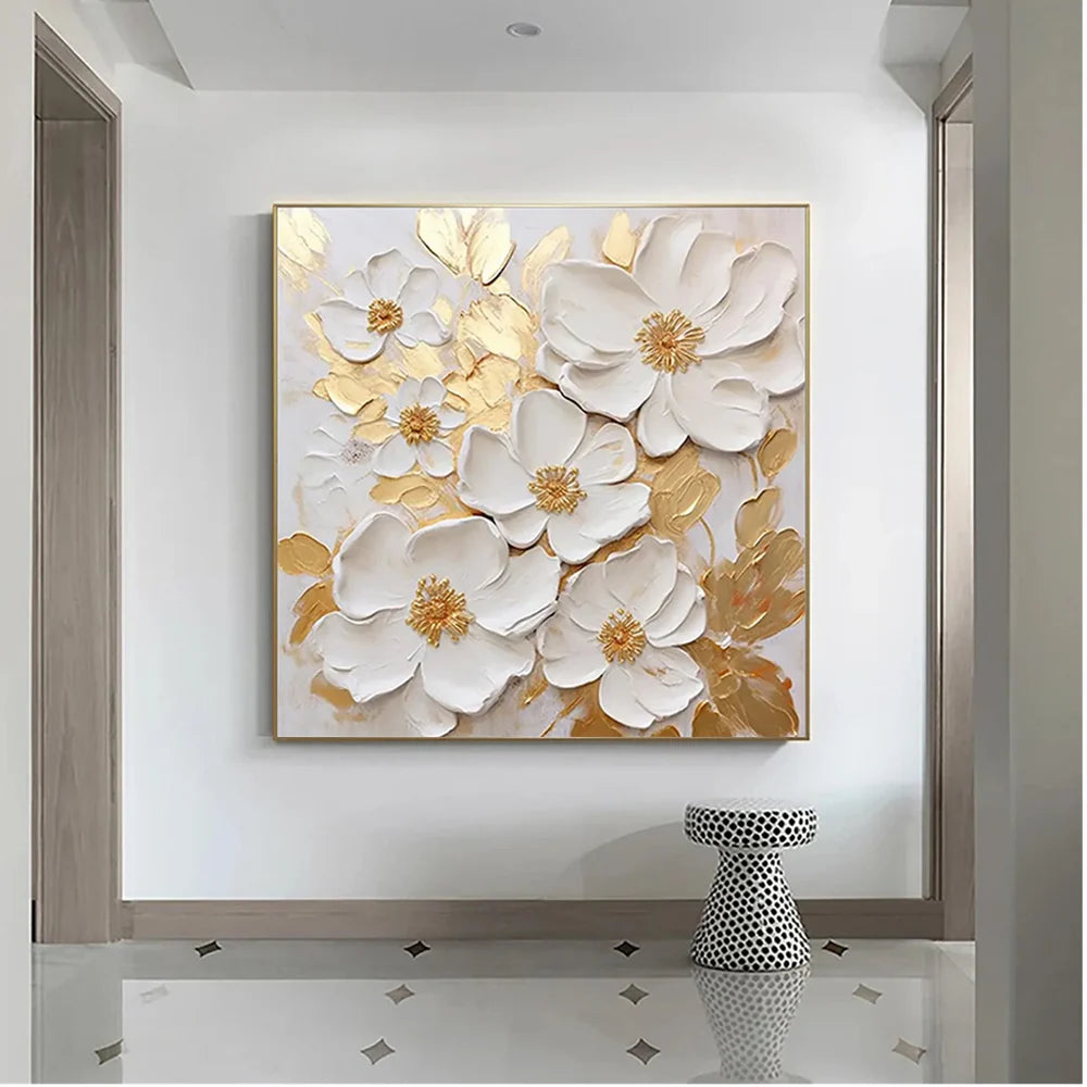 Abstract Flower And Tree Textured Canvas Art #MF015