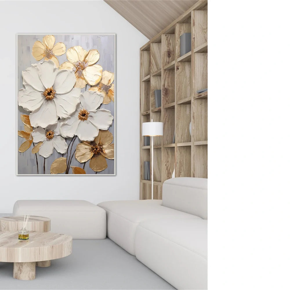 Abstract Flower And Tree Textured Canvas Art #MF012