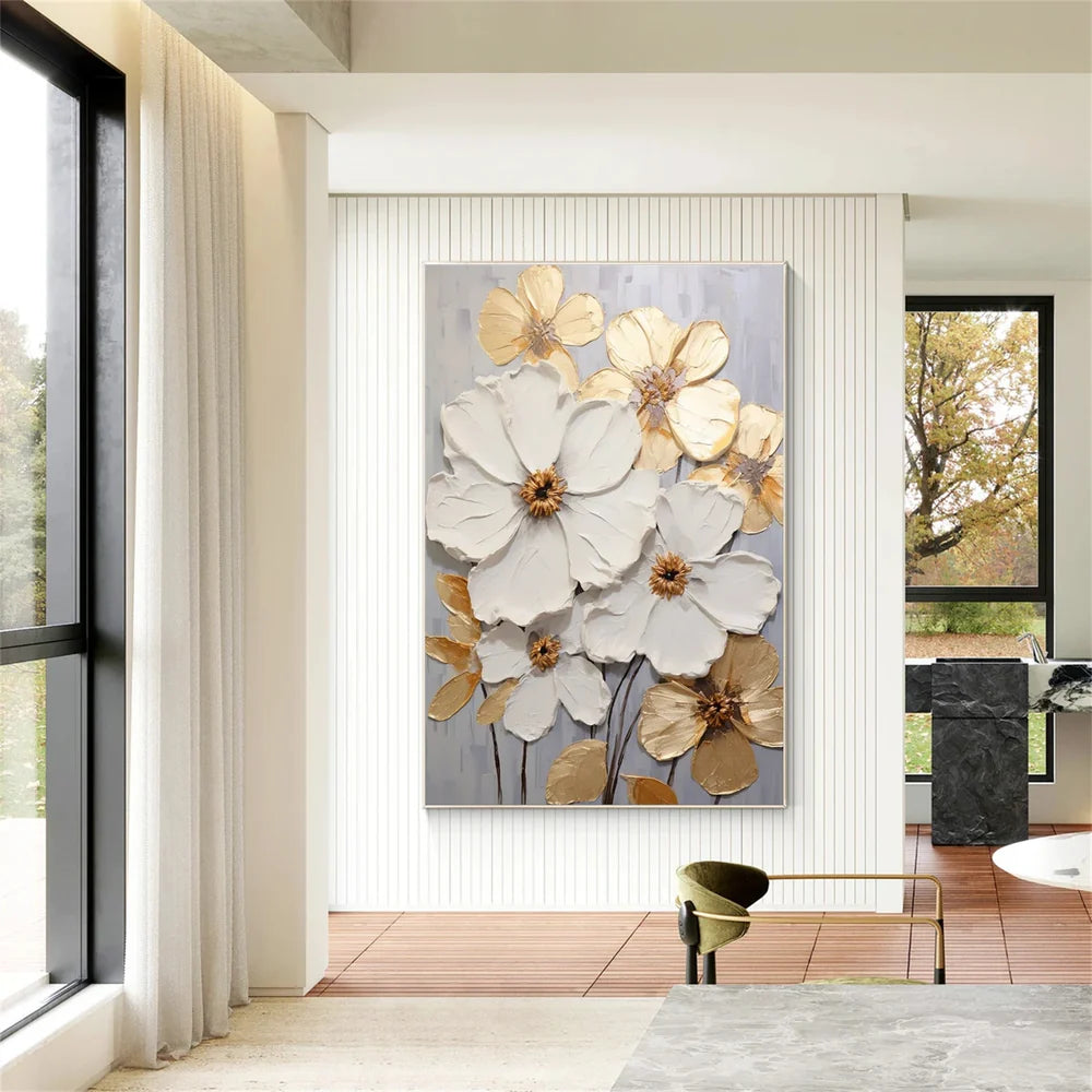Abstract Flower And Tree Textured Canvas Art #MF012