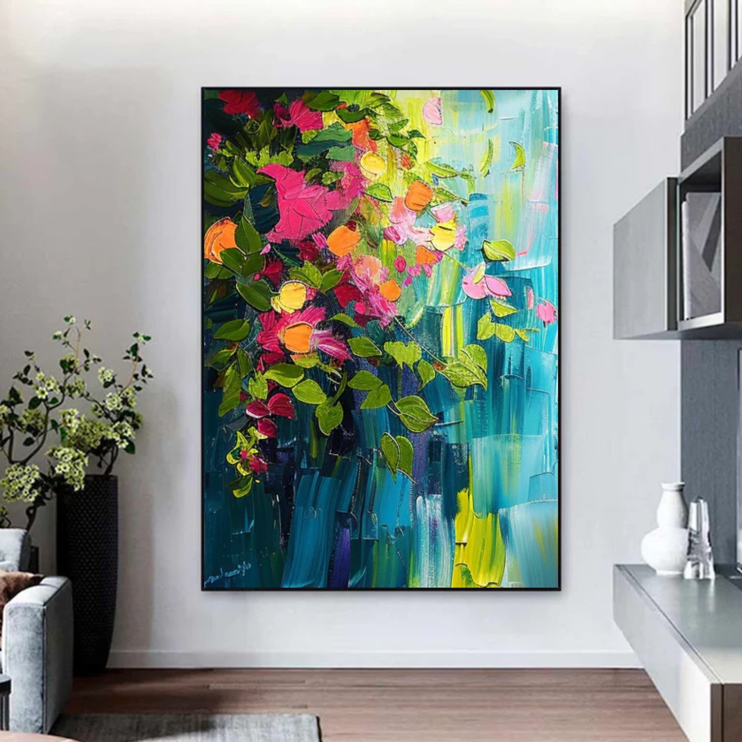 Abstract Flower And Tree Canvas Art #MF157