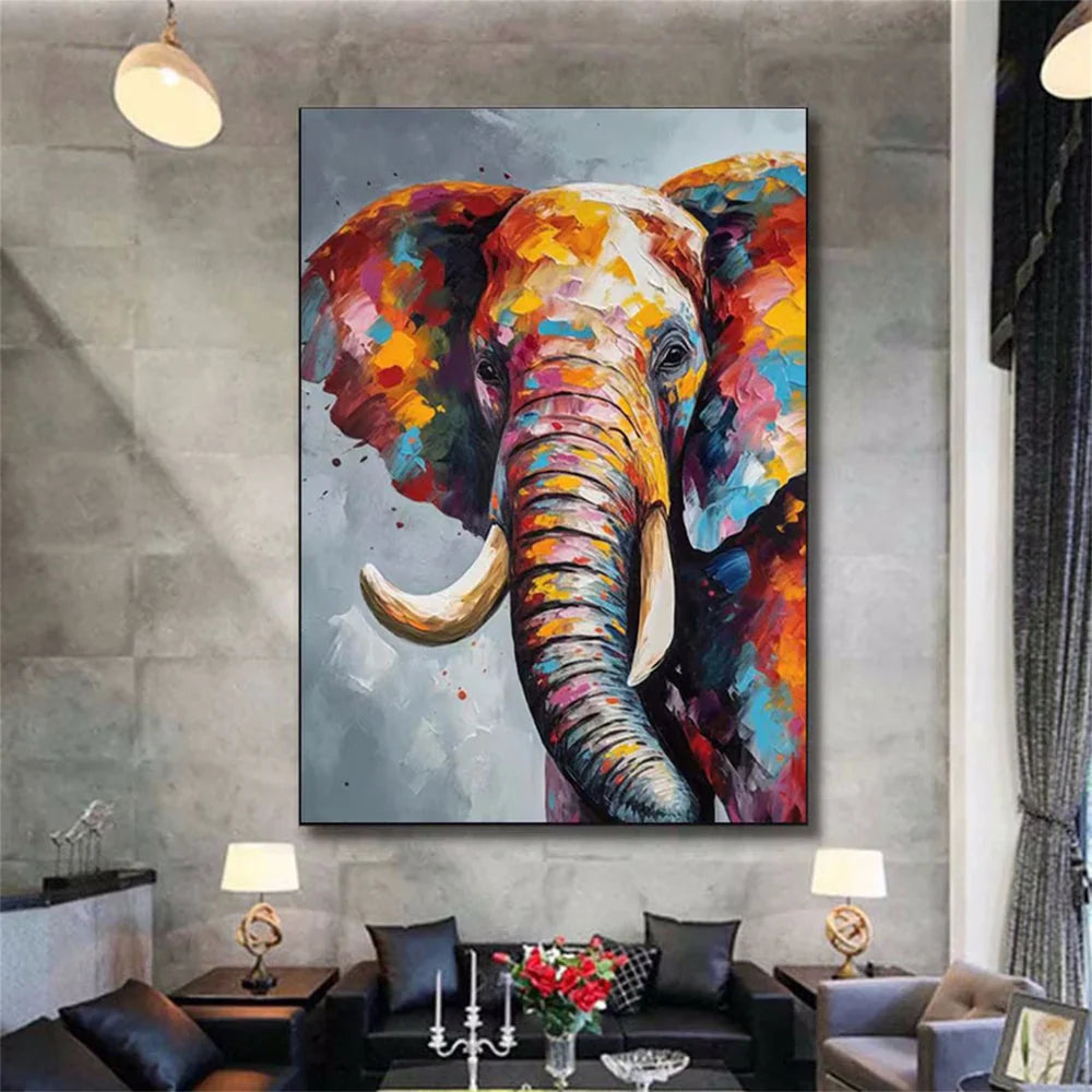 Colorful Abstract Animal Canvas Art #DW034