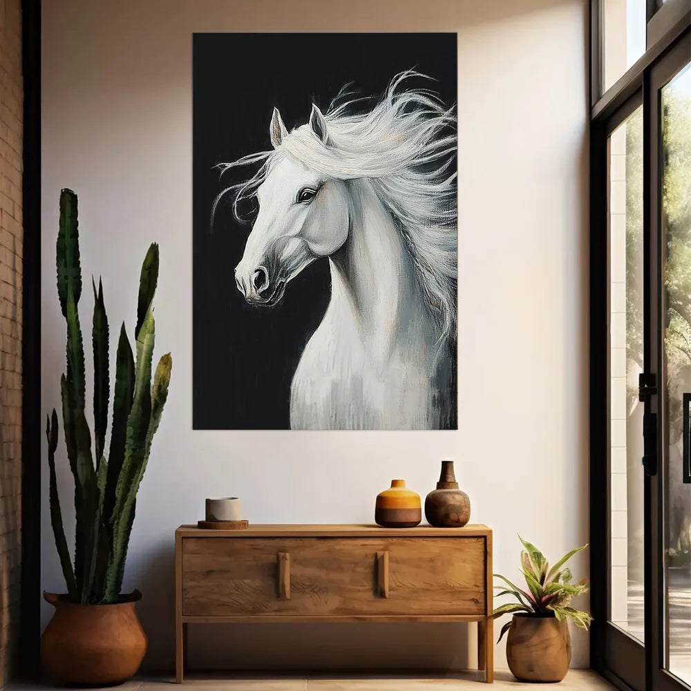 Abstract Animal Horse Canvas Art #DW071