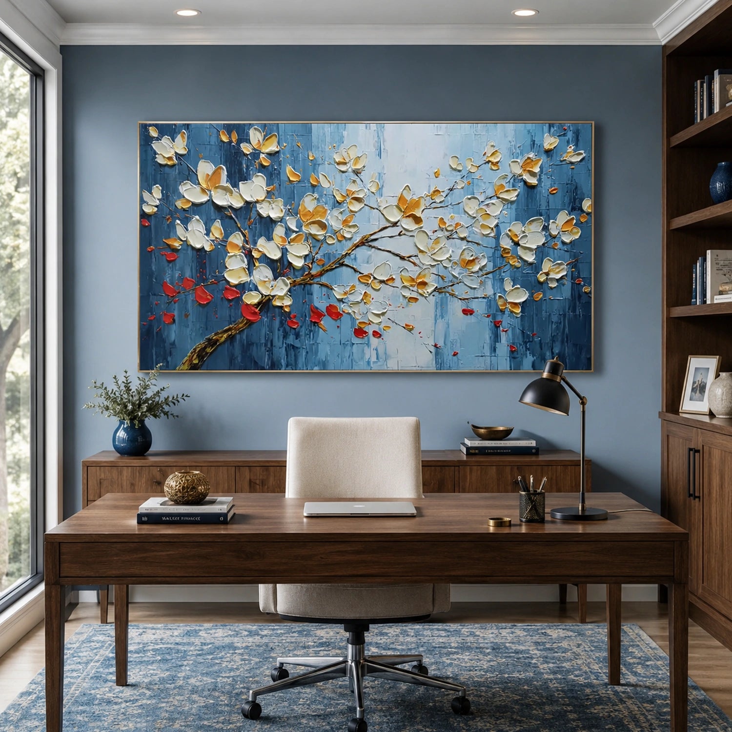 Abstract Flower And Tree Textured Canvas Art #MF199