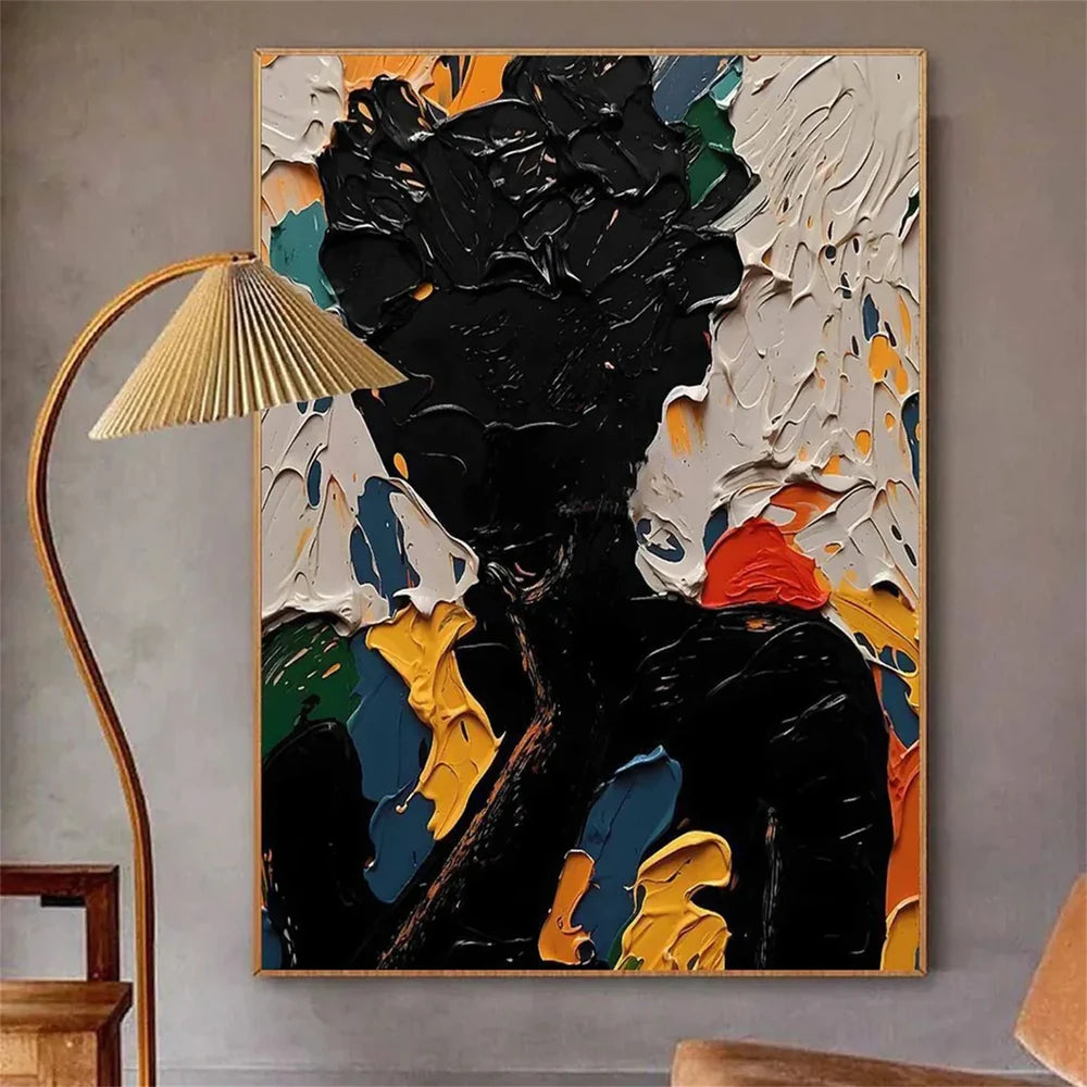 Abstract Portrait Textured Wall Art # LA012
