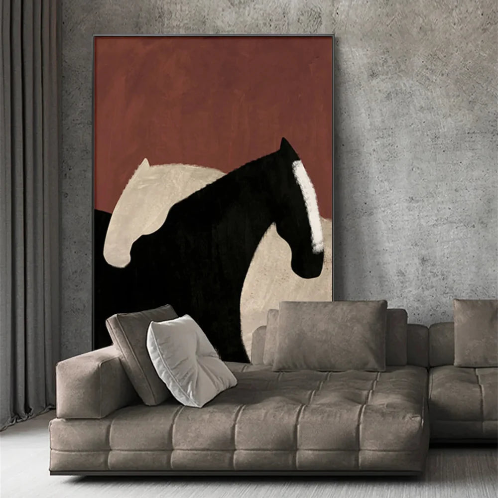 Abstract Animal Horse Canvas Art #DW047