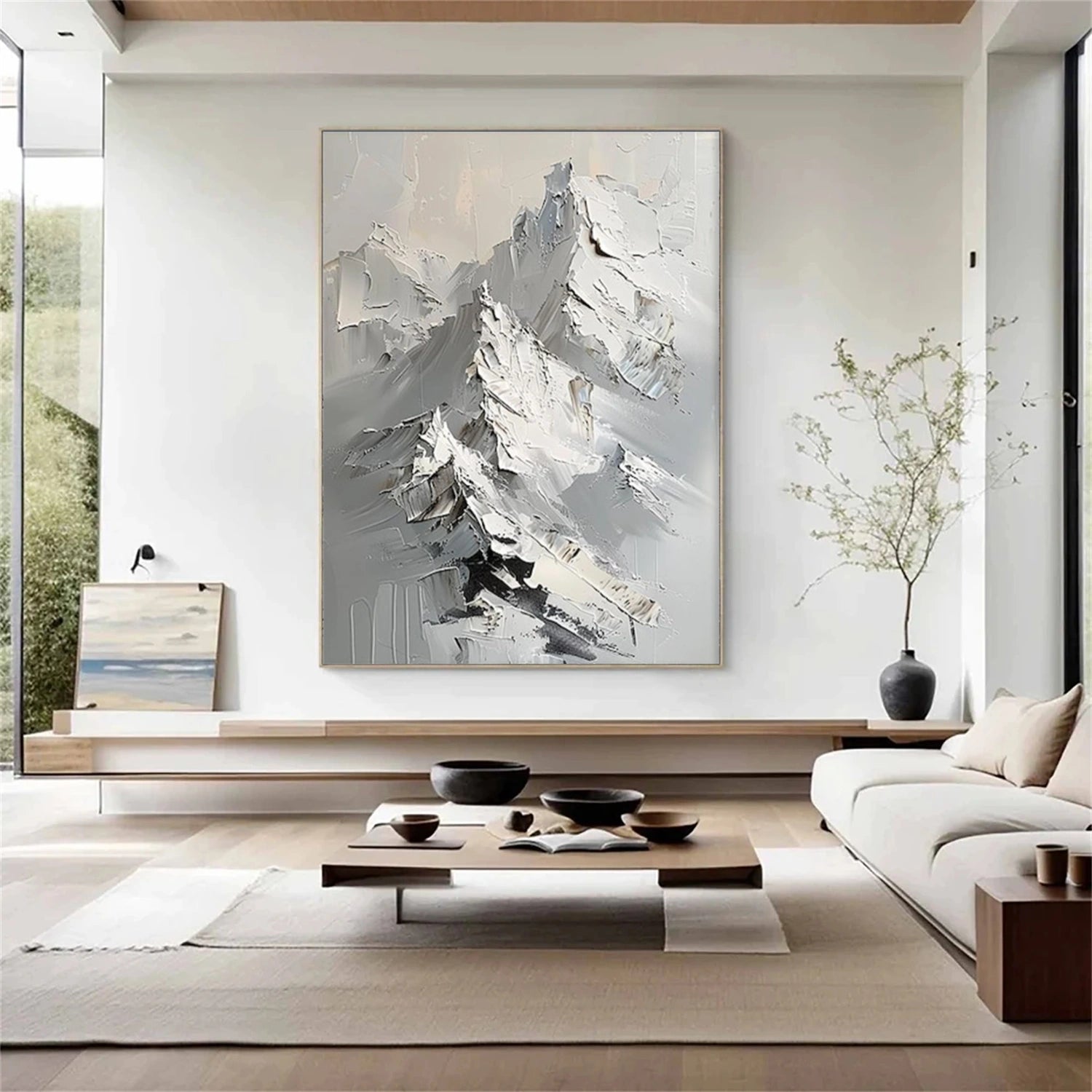 Abstract Mountain Textured Canvas Art #BT082
