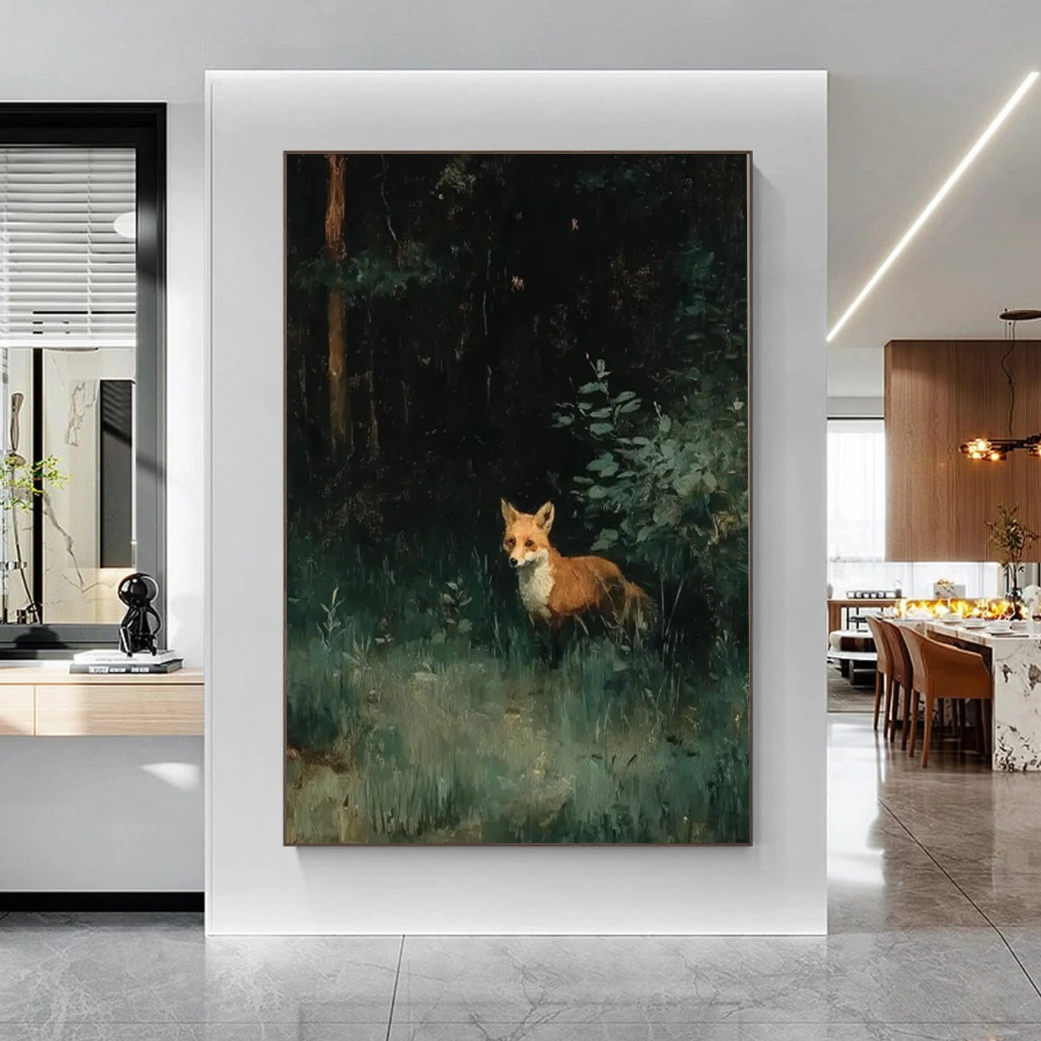 Abstract Animal Fox Canvas Art #DW132