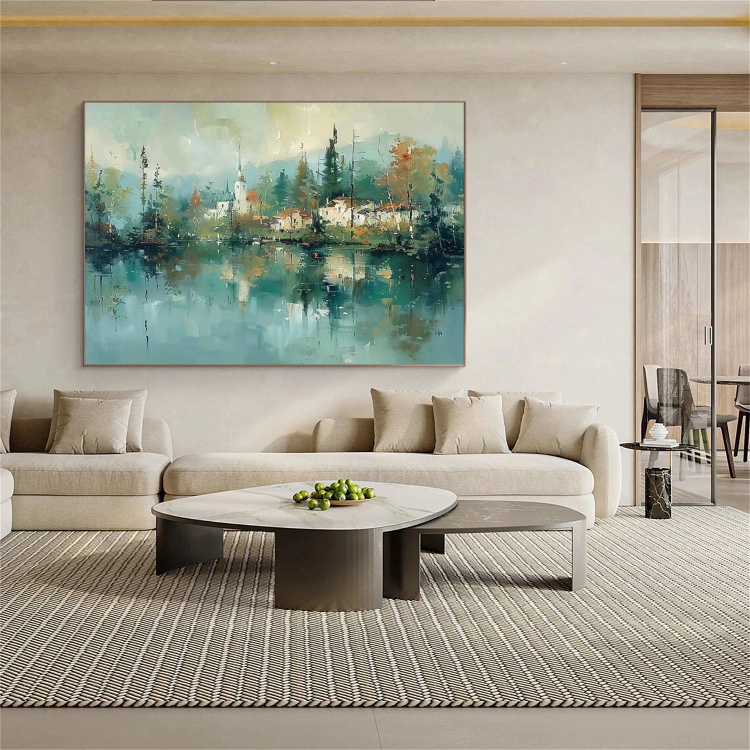 Abstract Ocean And Sky Canvas Art #OC104