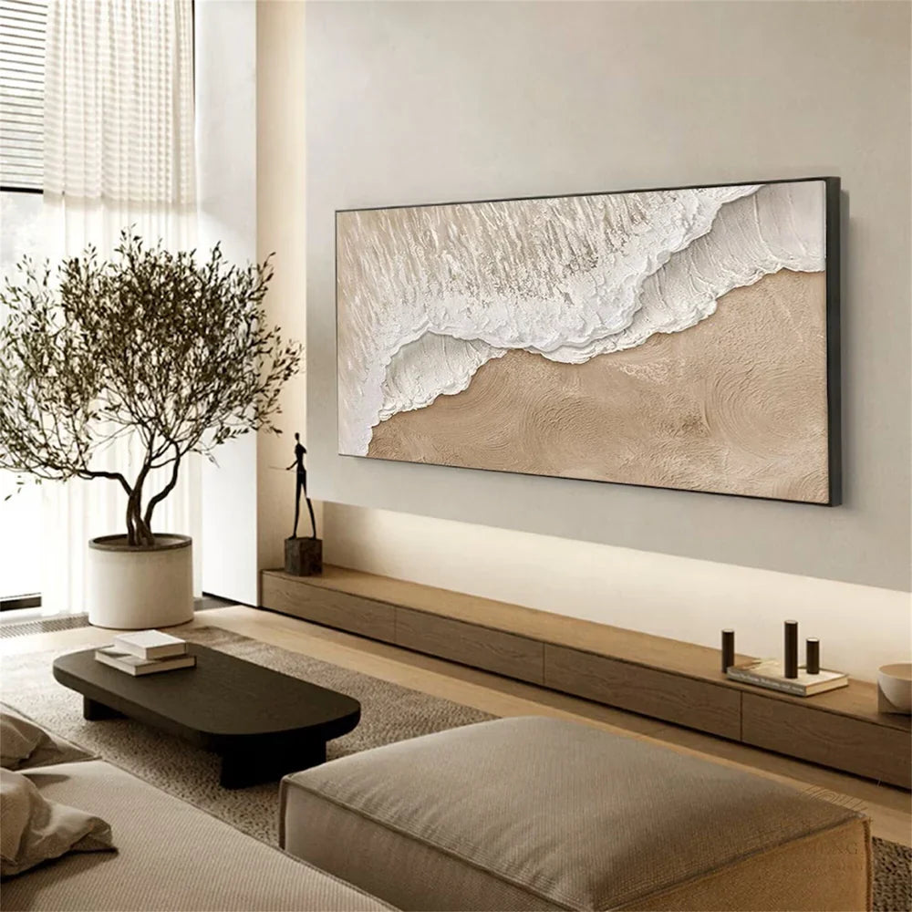 Minimalist Ocean And Sky Textured Canvas Art #OC005