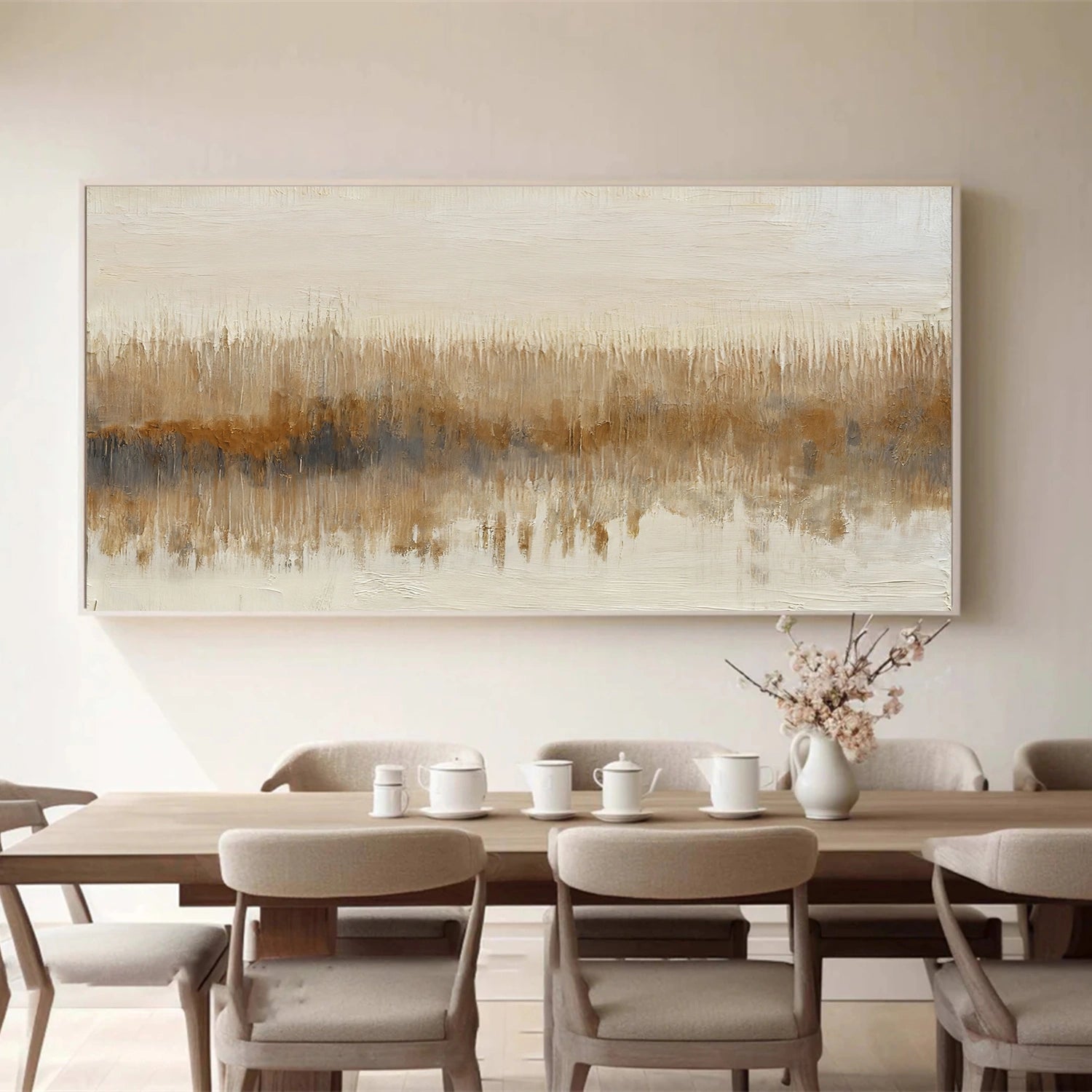 Beige and Brown Abstract Wall Art #VA203
