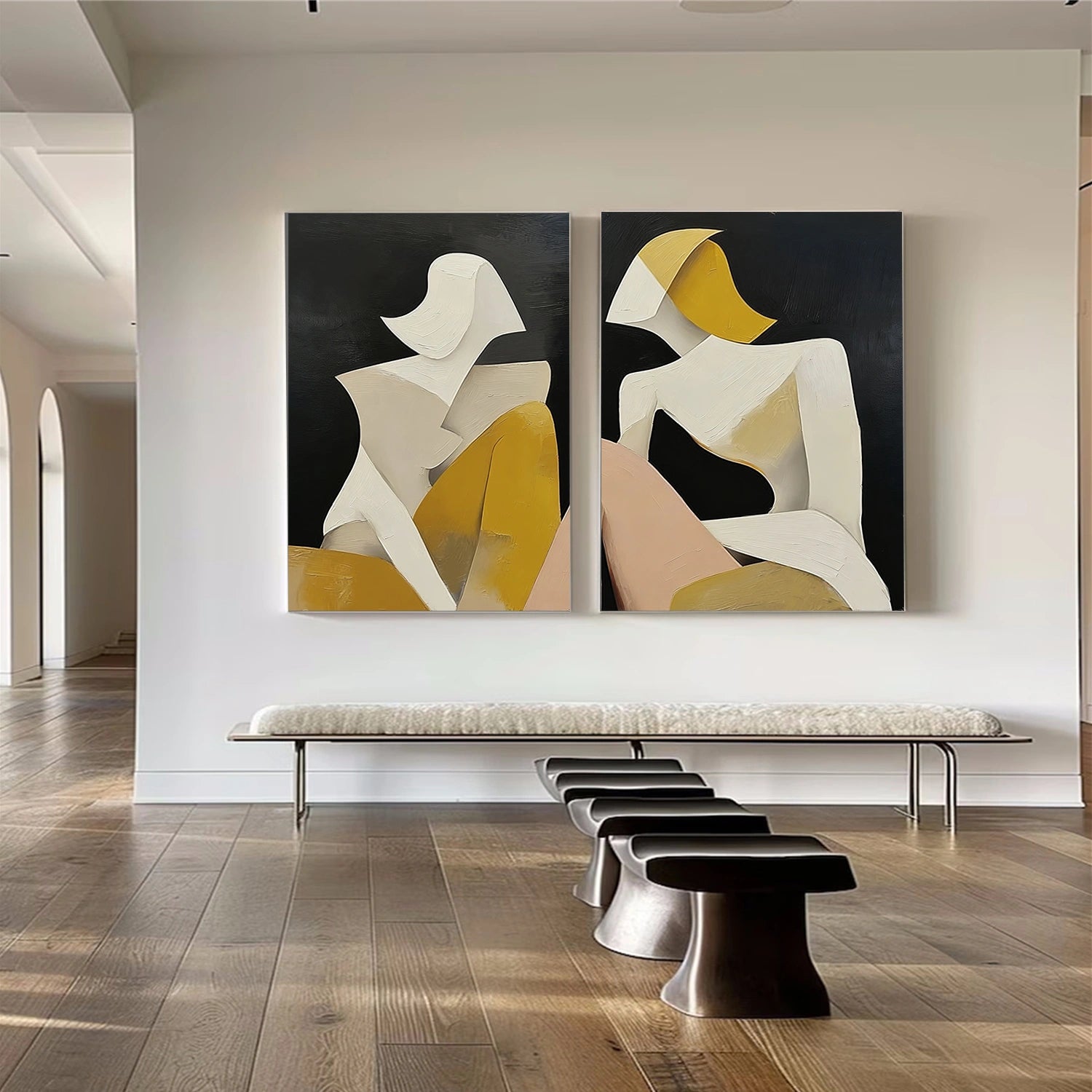 Abstract Portrait Wall Art Set of 2 # LA043