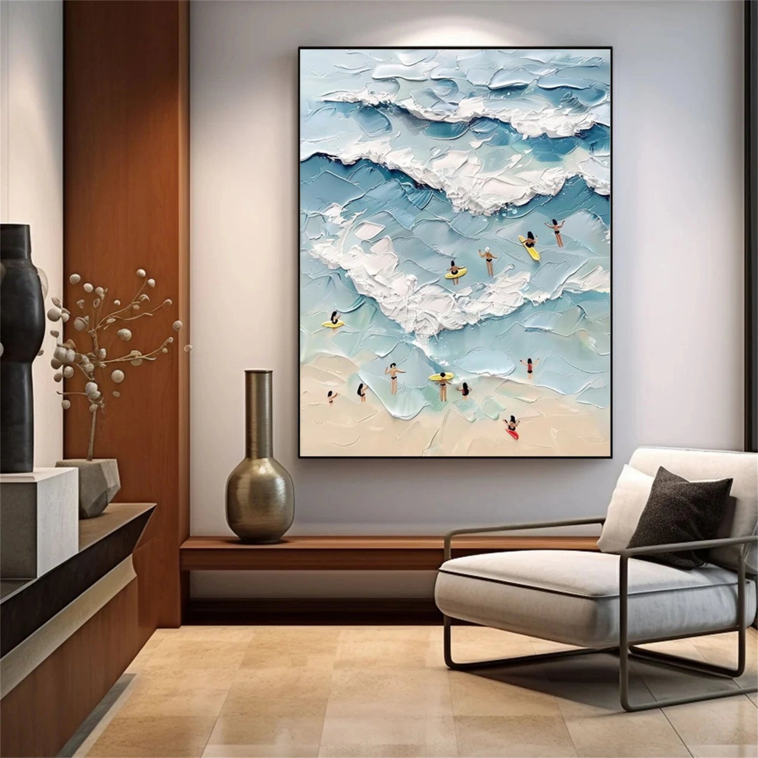 Surfing Sport Textured Canvas Painting #PB083