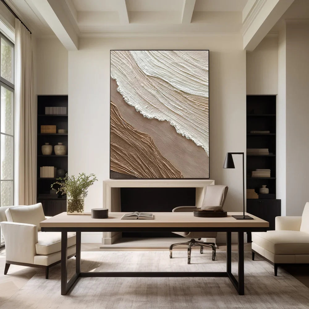 Minimalist Ocean And Sky Textured Canvas Art #OC025