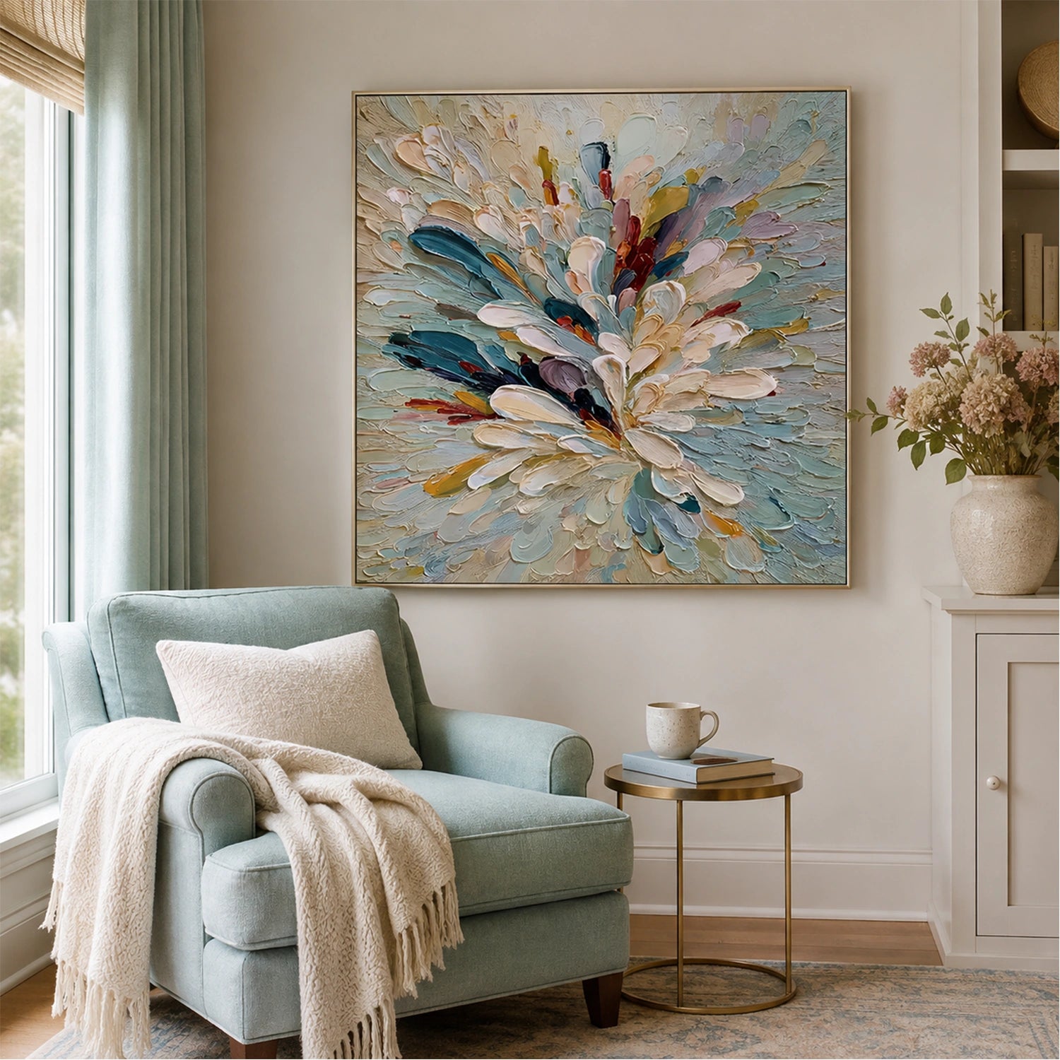 Abstract Flower And Tree Textured Canvas Art #MF214