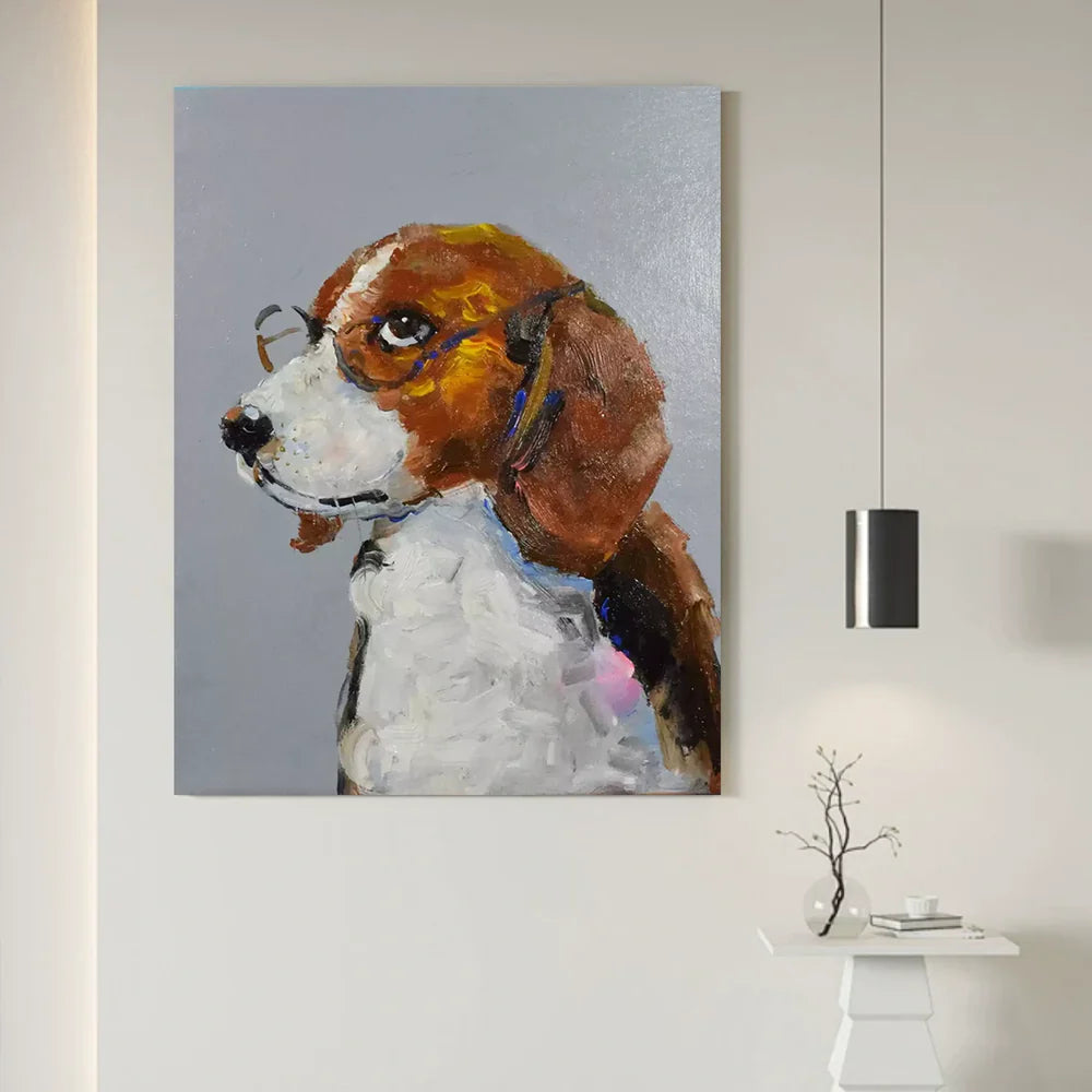 Abstract Animal Dog Canvas Art #DW030
