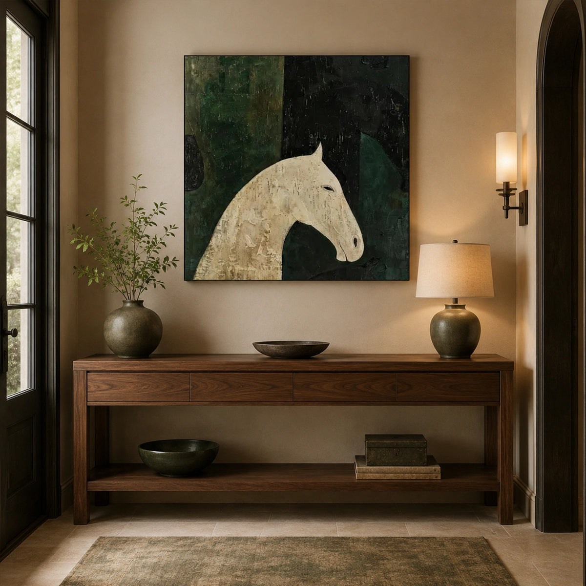 Abstract Animal Horse Canvas Art #DW153