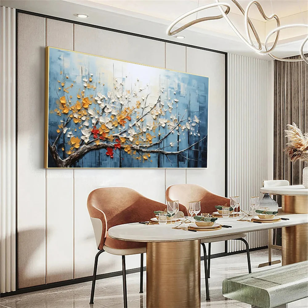 Abstract Flower And Tree Textured Canvas Art #MF027
