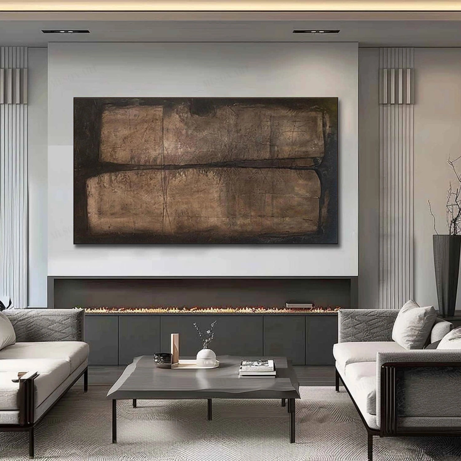 Brown and Black Wabi Sabi Wall Art #VS211