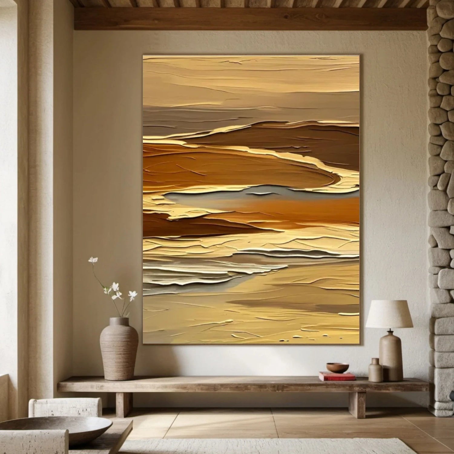 Abstract Mountain Textured Canvas Art #BT061