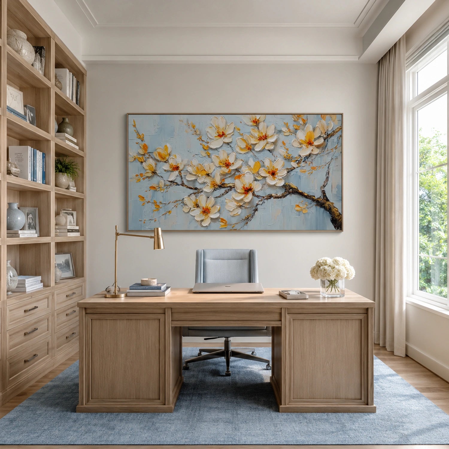 Abstract Flower And Tree Textured Canvas Art #MF198