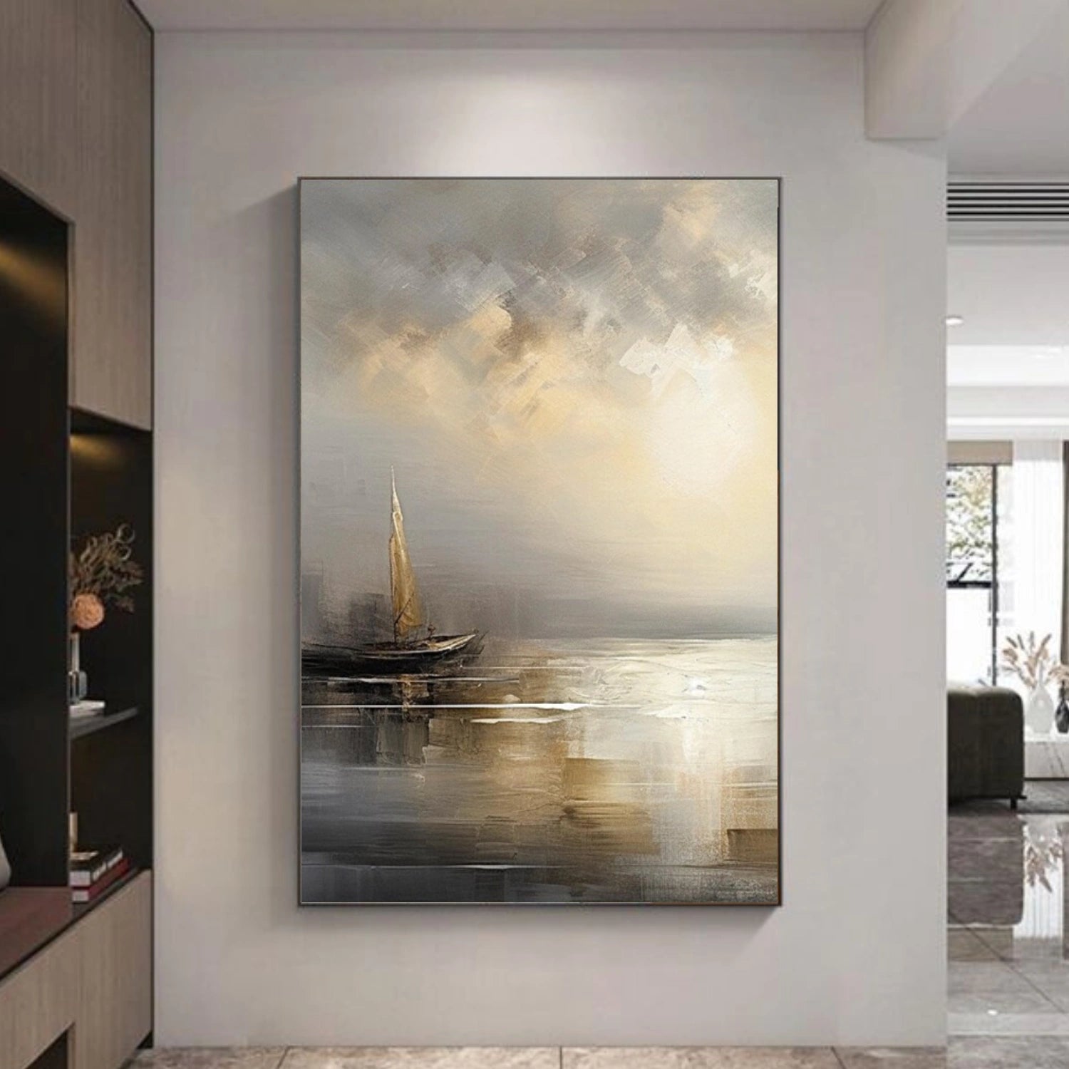 Abstract Ocean And Sky Canvas Art #OC081