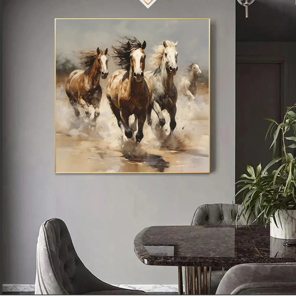 Abstract Animal Horse Canvas Art #DW058
