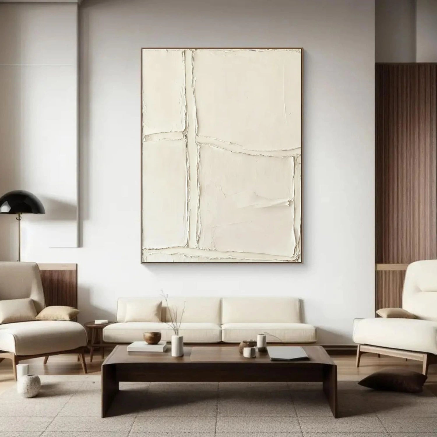 Beige Minimalist Textured Canvas Art #WM083