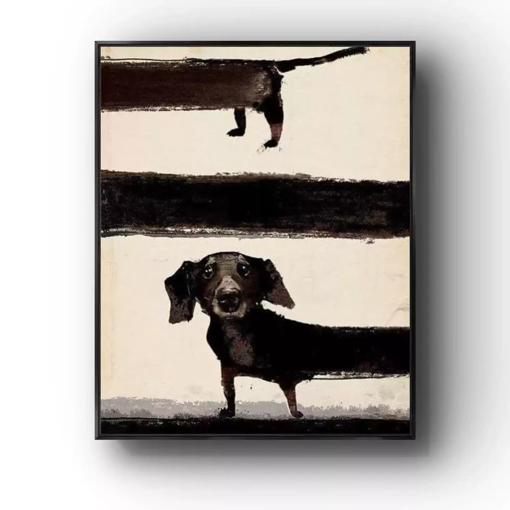 Abstract Animal Dog Canvas Art #DW031