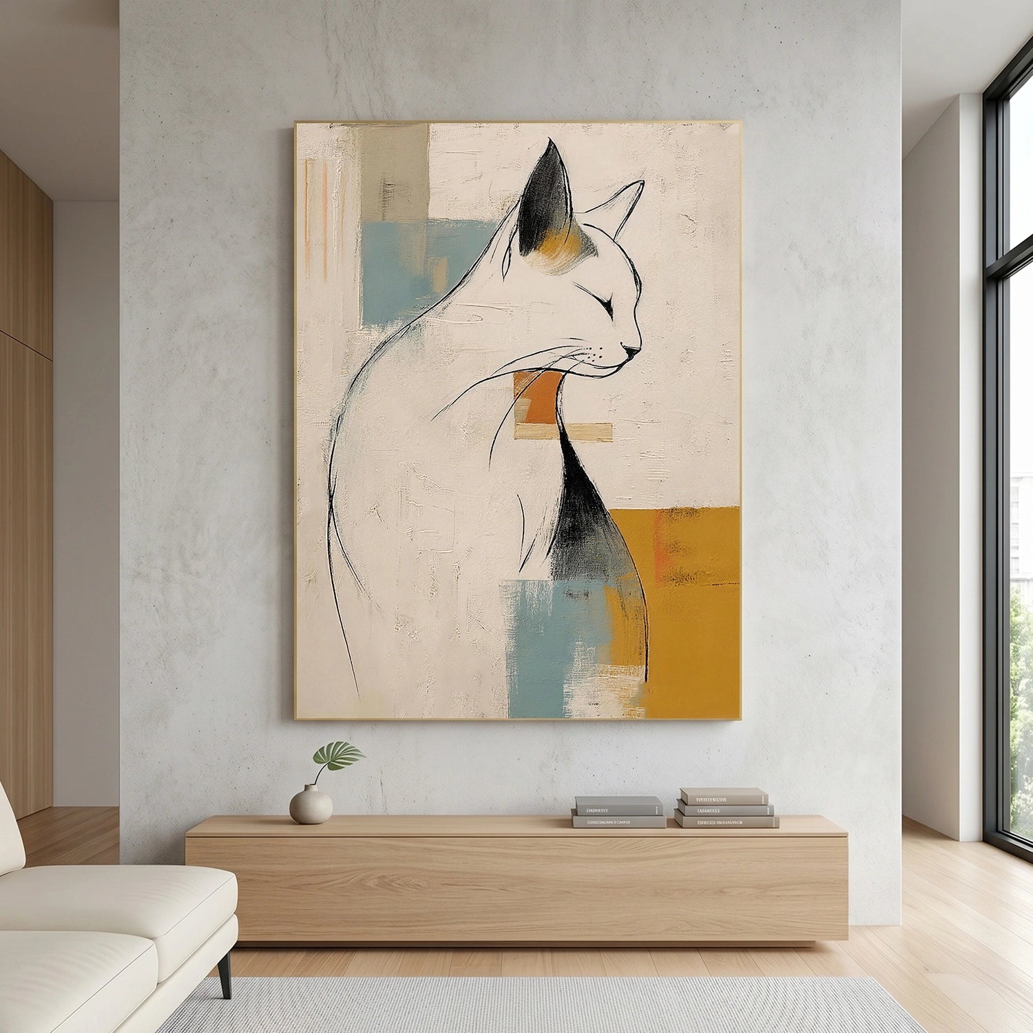 Abstract Animal Cat Canvas Art #DW145
