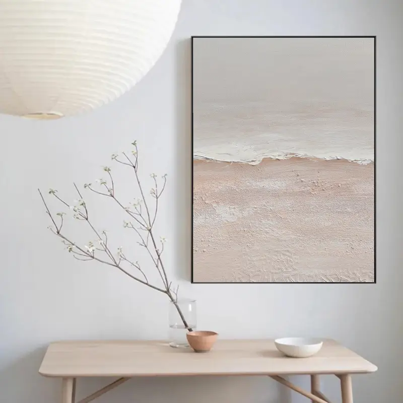 Minimalist Ocean And Sky Textured Canvas Art #OC050