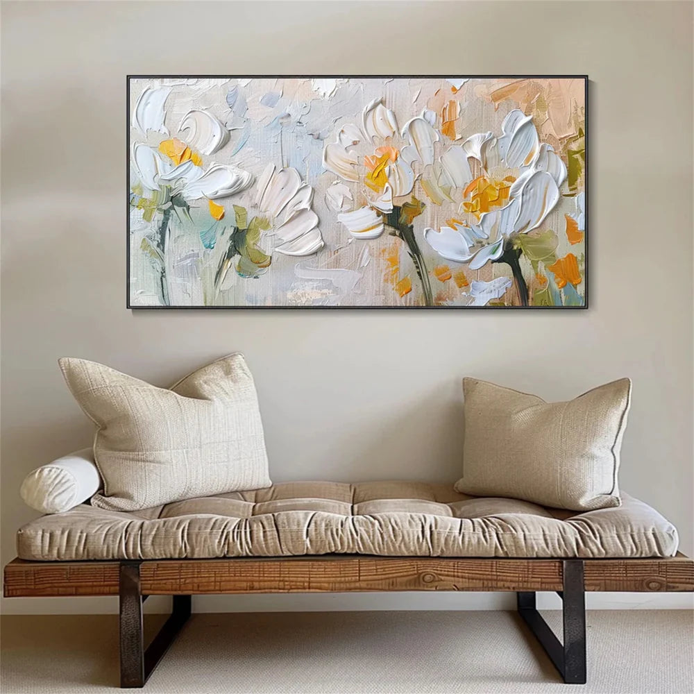 Colorful Abstract Flower And Tree Textured Canvas Art #MF053
