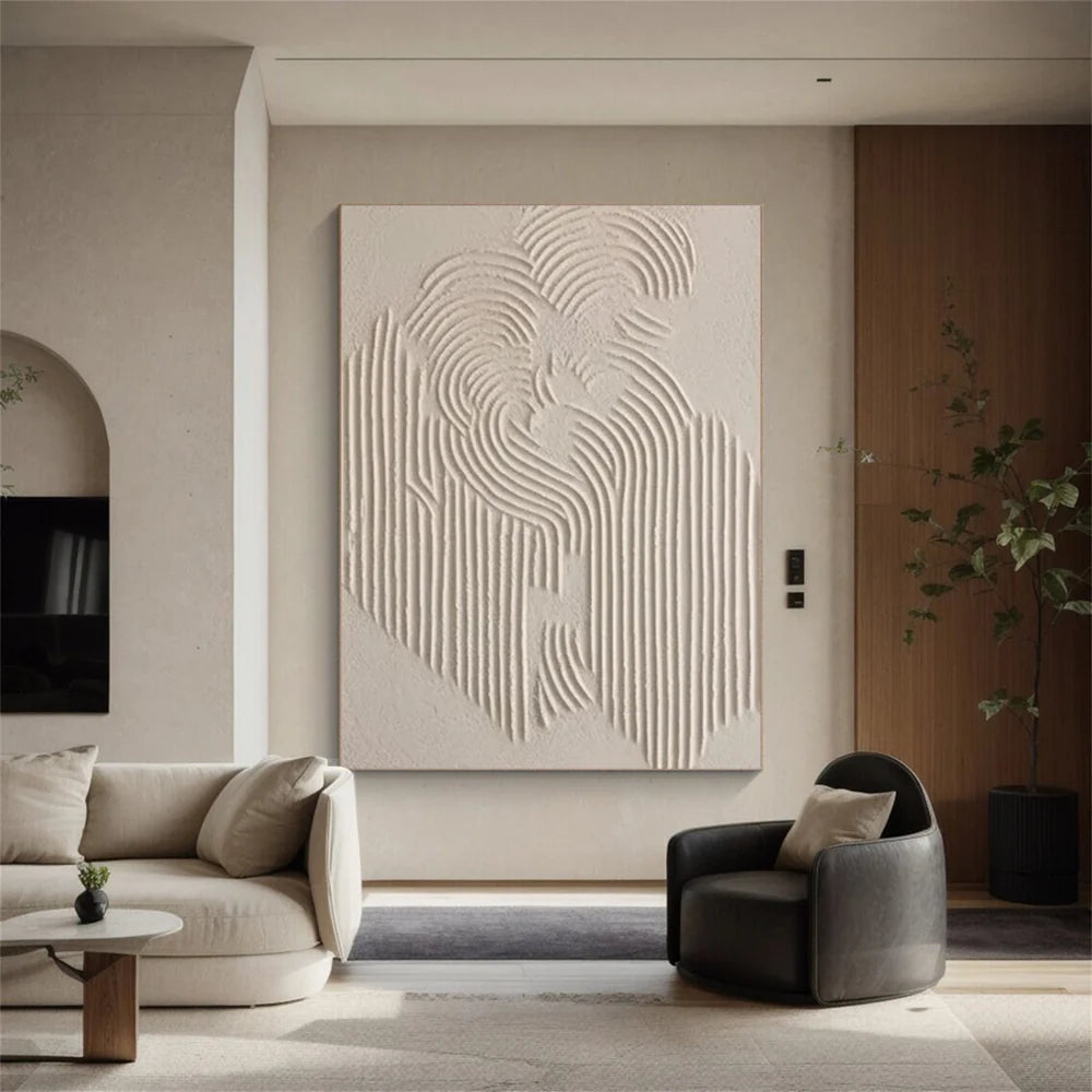 Beige Minimalist Textured Wall Art #WM039