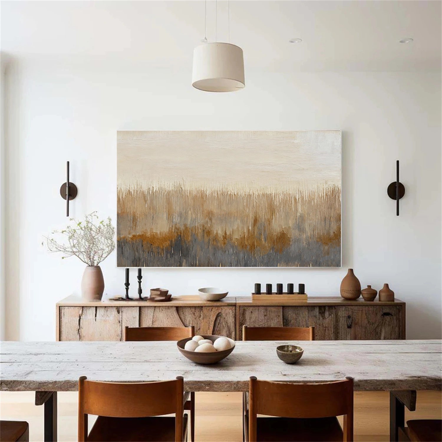 Beige and Brown Abstract Wall Art #VA201
