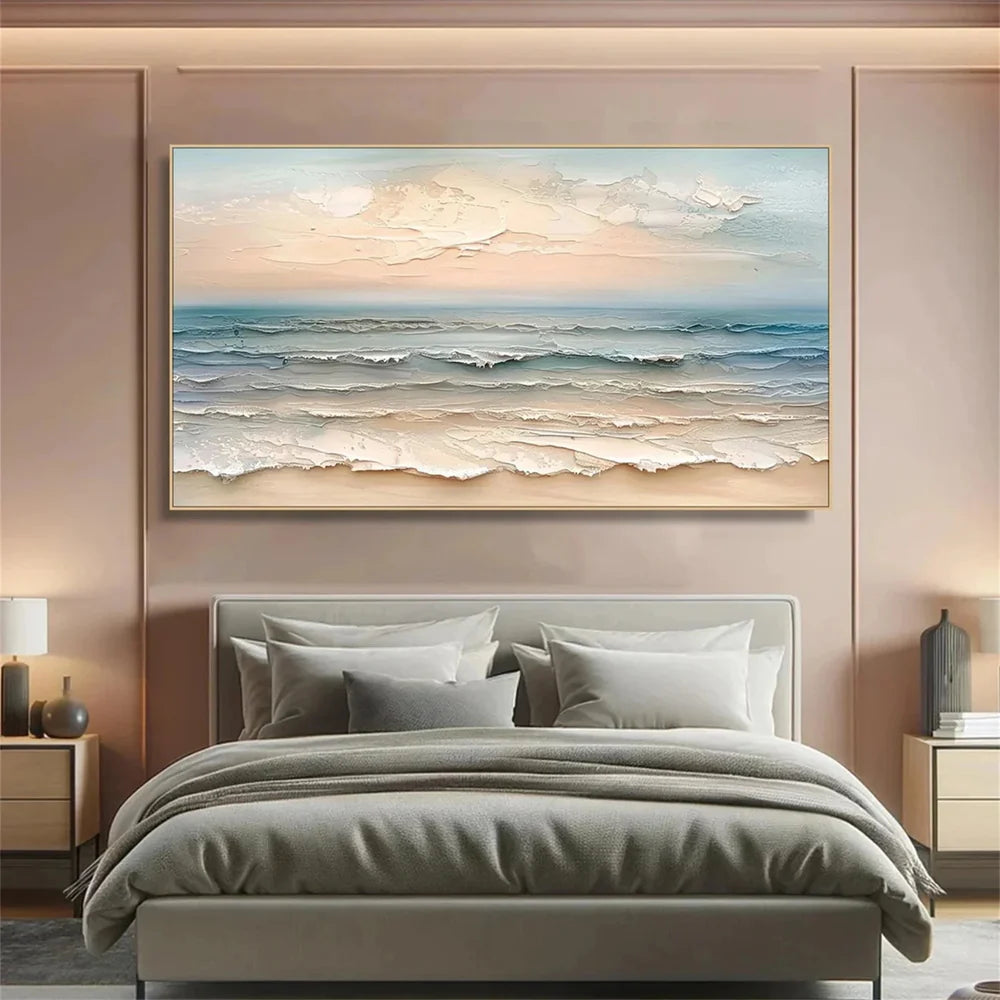 Colorful Abstract Ocean And Sky Textured Canvas Art # OC008