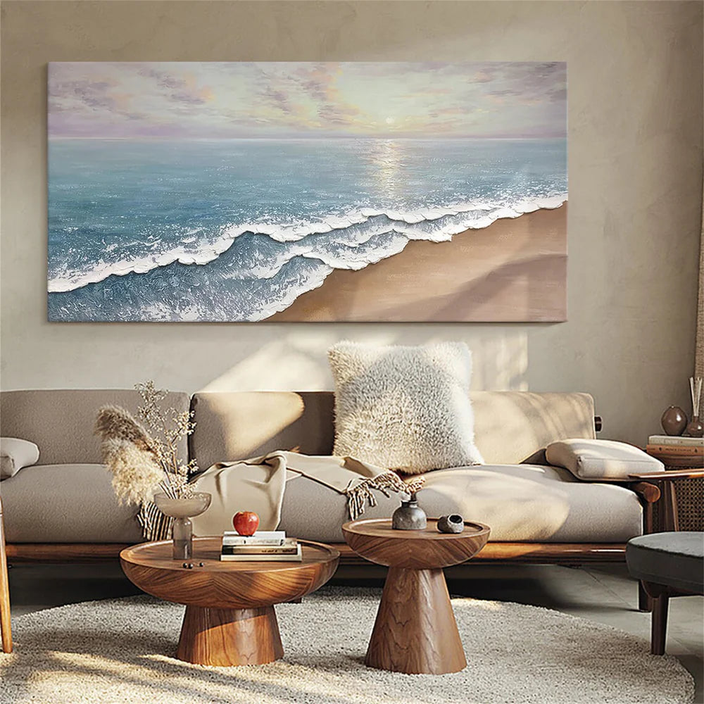 Abstract Ocean And Sky Textured Canvas Art # OC032