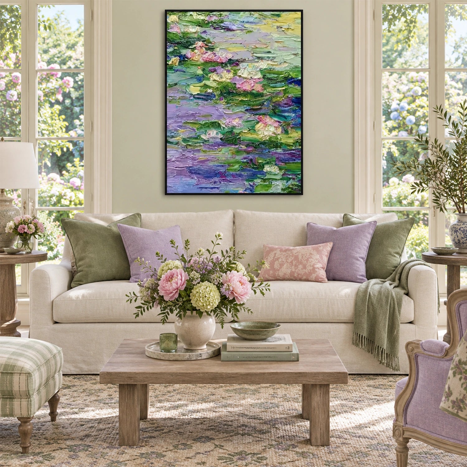 Abstract Flower And Tree Textured Canvas Art #MF221