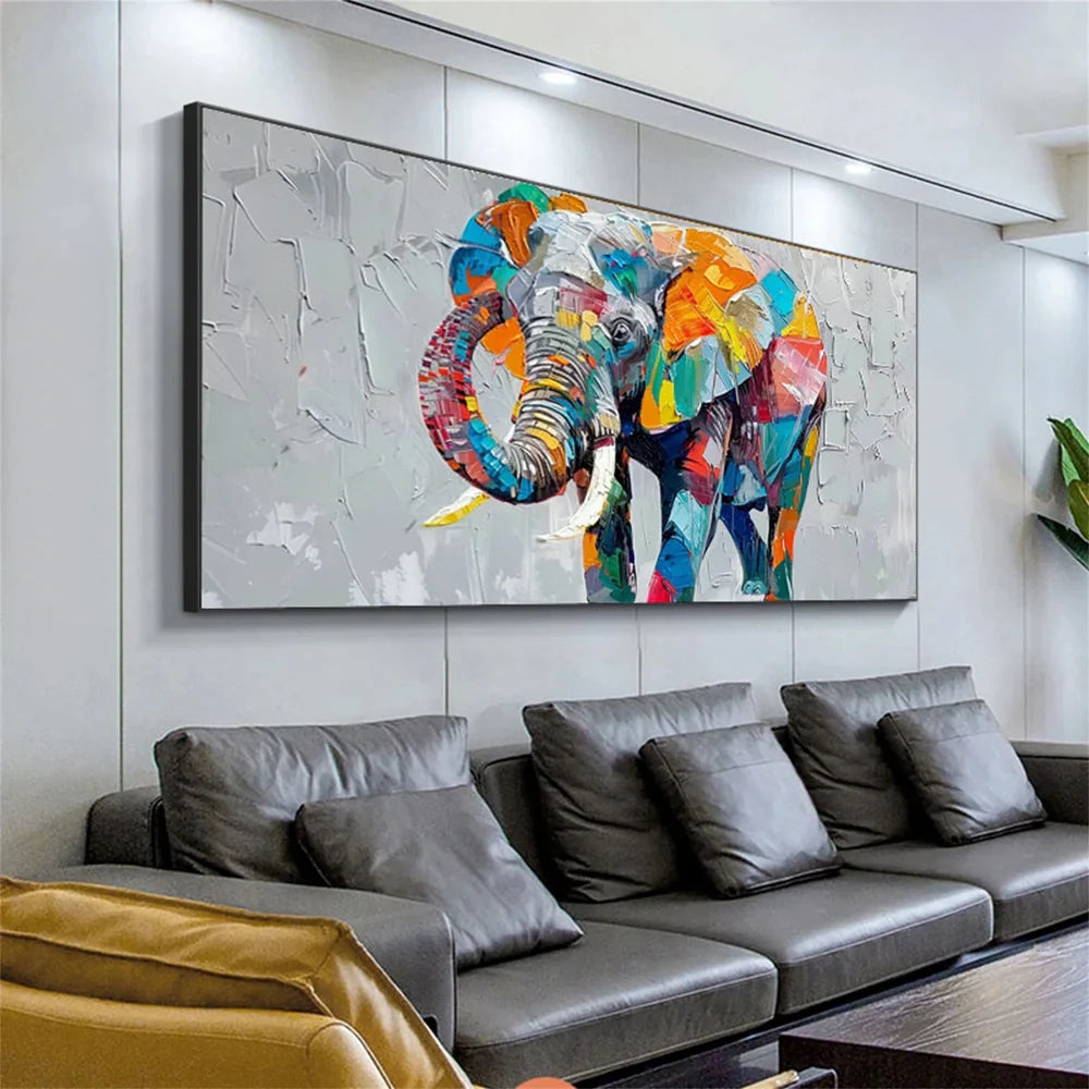 Colorful Abstract Animal Canvas Art #DW035