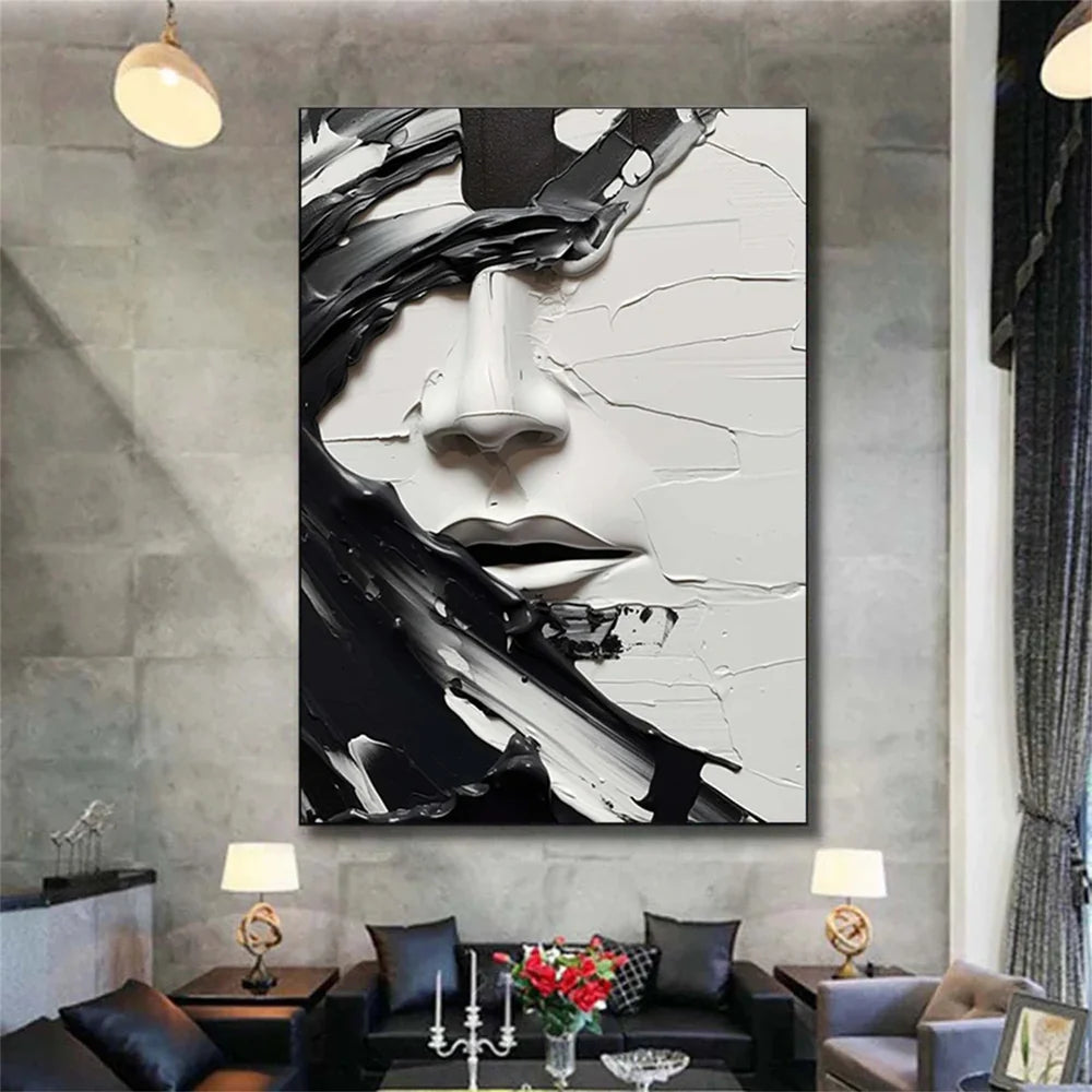Abstract Portrait Textured Wall Art # LA004