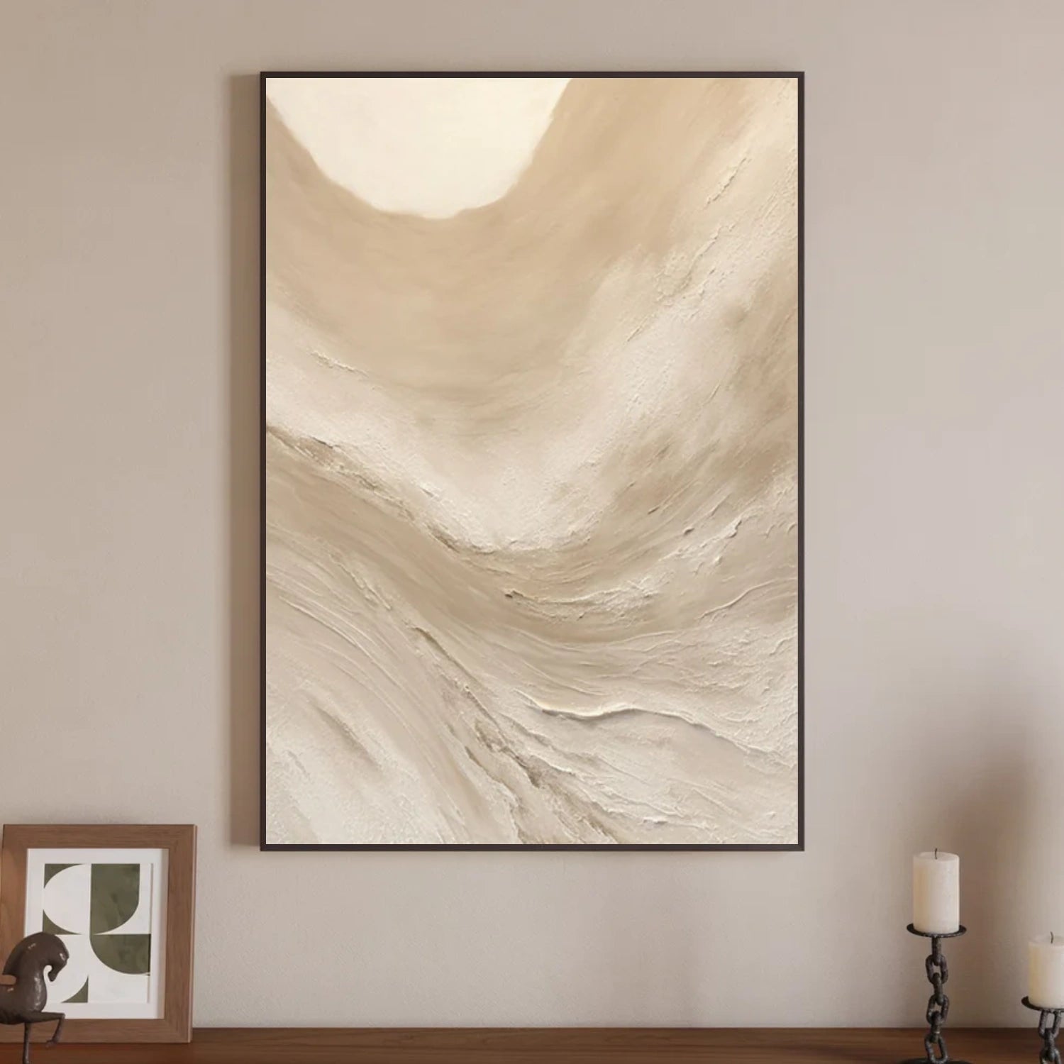 Beige Minimalist Textured Canvas Art #WM119