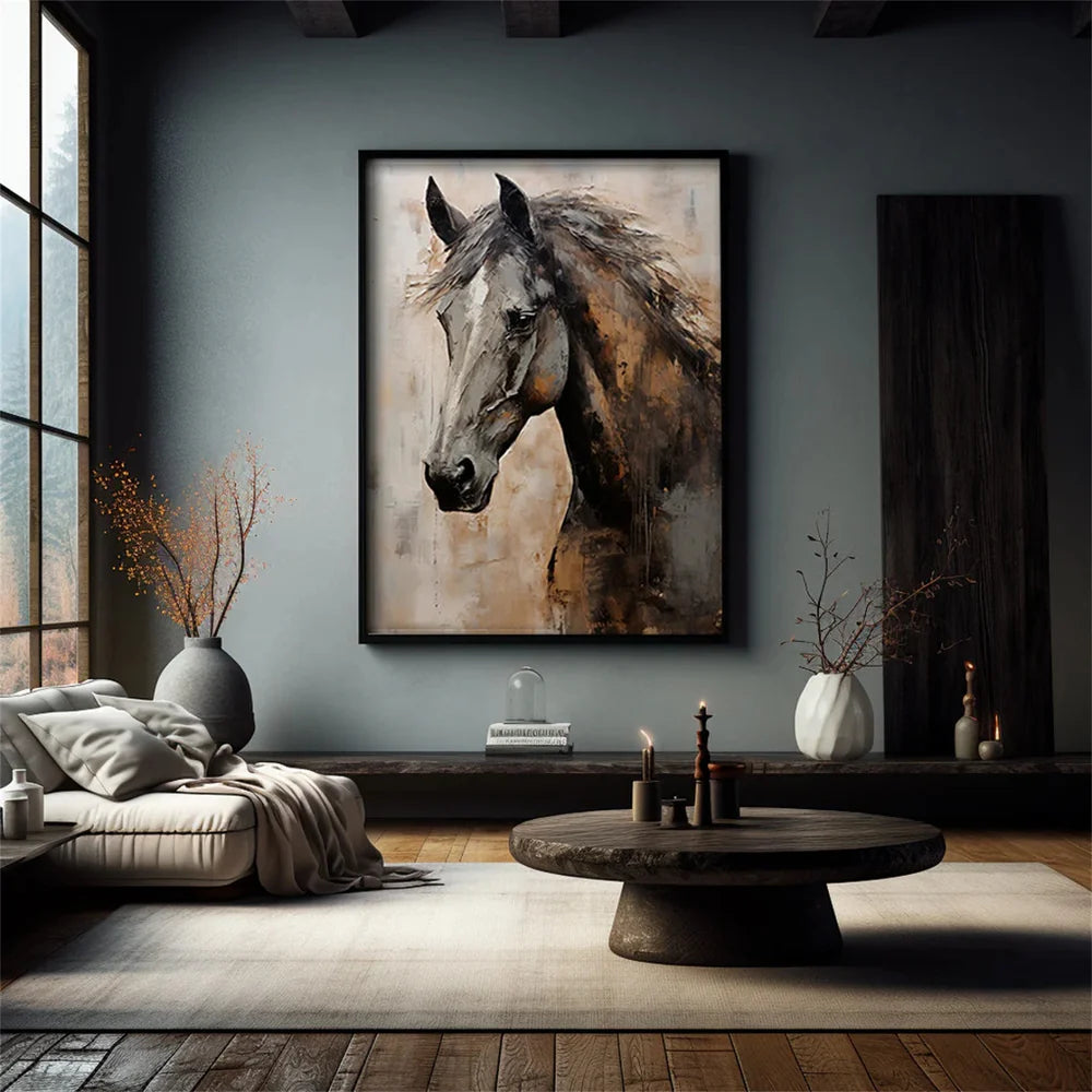 Abstract Animal Horse Canvas Art #DW003