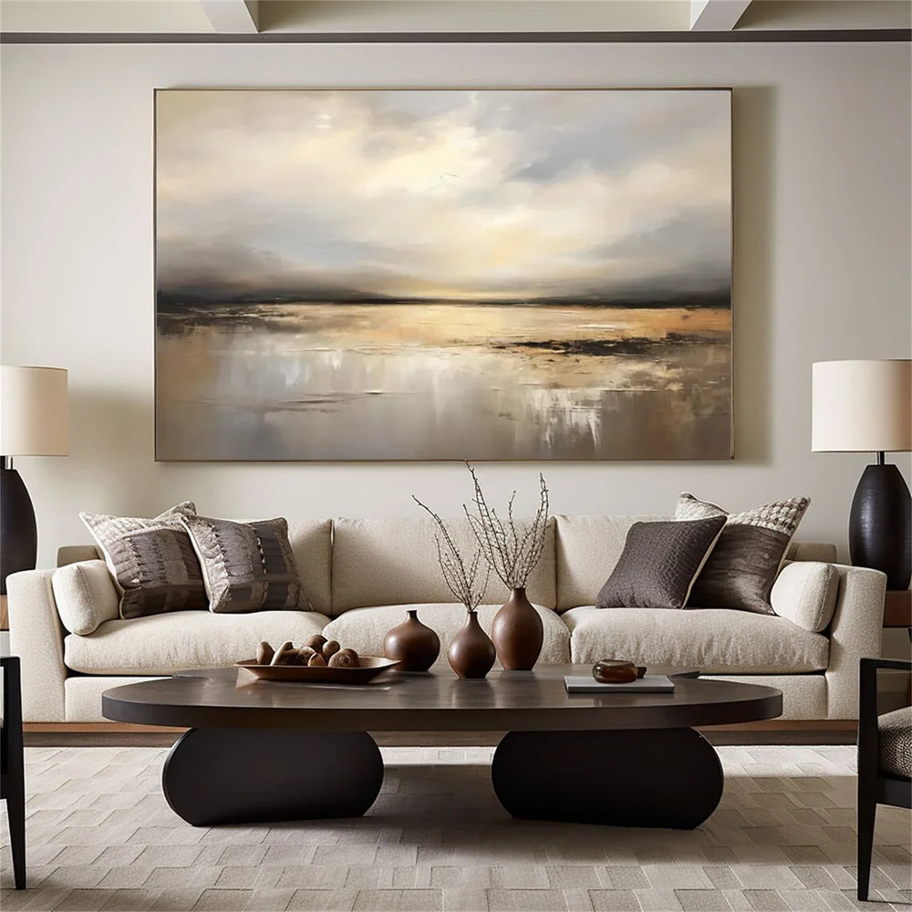 Abstract Ocean And Sky Textured Canvas Art # OC014
