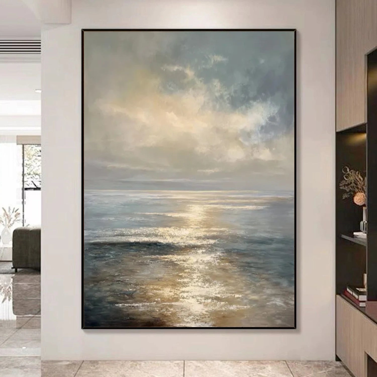 Abstract Ocean And Sky Canvas Art #OC101
