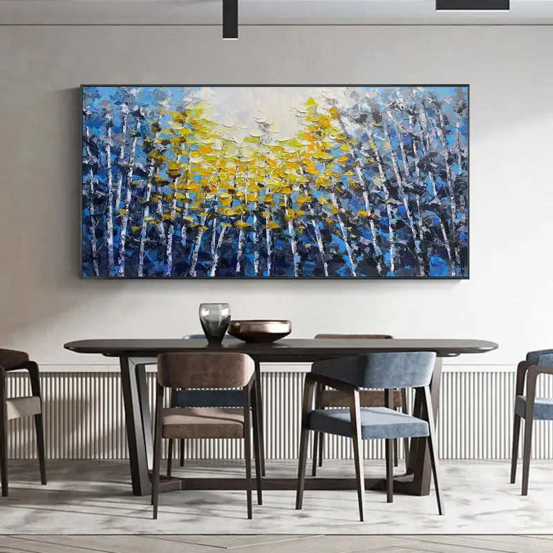 Colorful Abstract Flower And Tree Textured Canvas Art #MF046